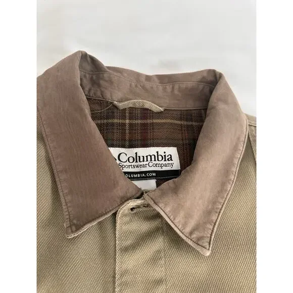 VTG Columbia Barn Field Coat Heavy Duck Cotton Lined Olive Brown RiverLodge XL - Picture 8 of 13